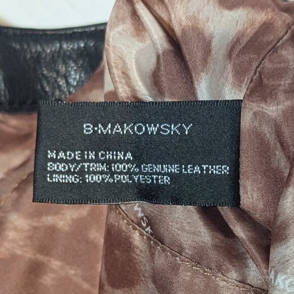 B. Makowsky Black Supple Leather Shoulder Tote Bag Purse - Picture 9 of 15